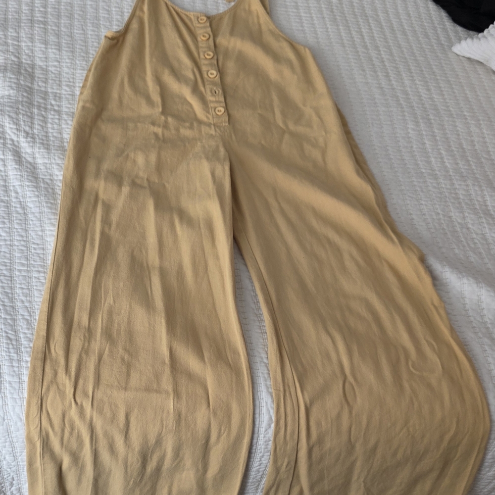 Amuse Society Tan Sleeveless Jumpsuit